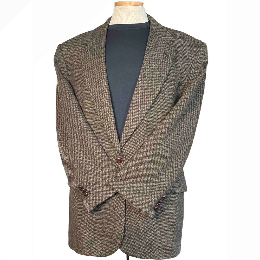 Vintage Sutter & Grant Jacket Tweed Blazer Coat Men 44 Long Wool Vintage Buttons
